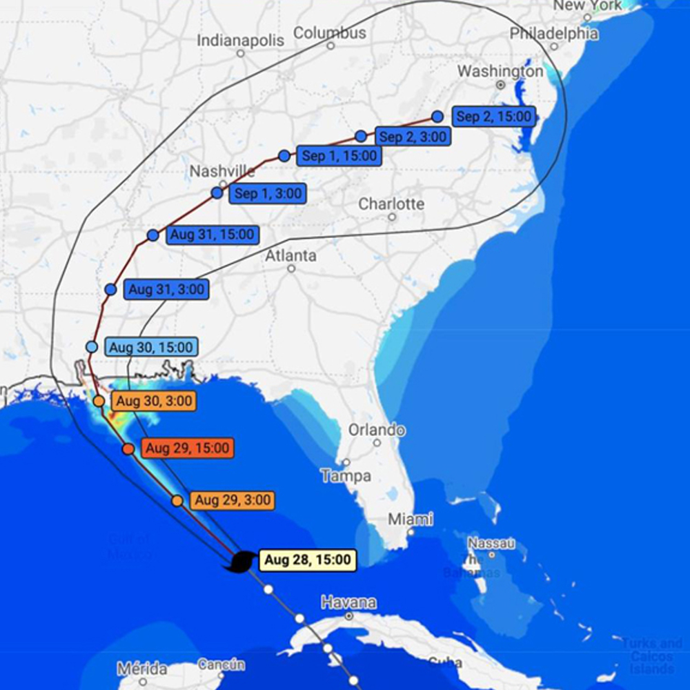 image of hurricane storm surge prediction map