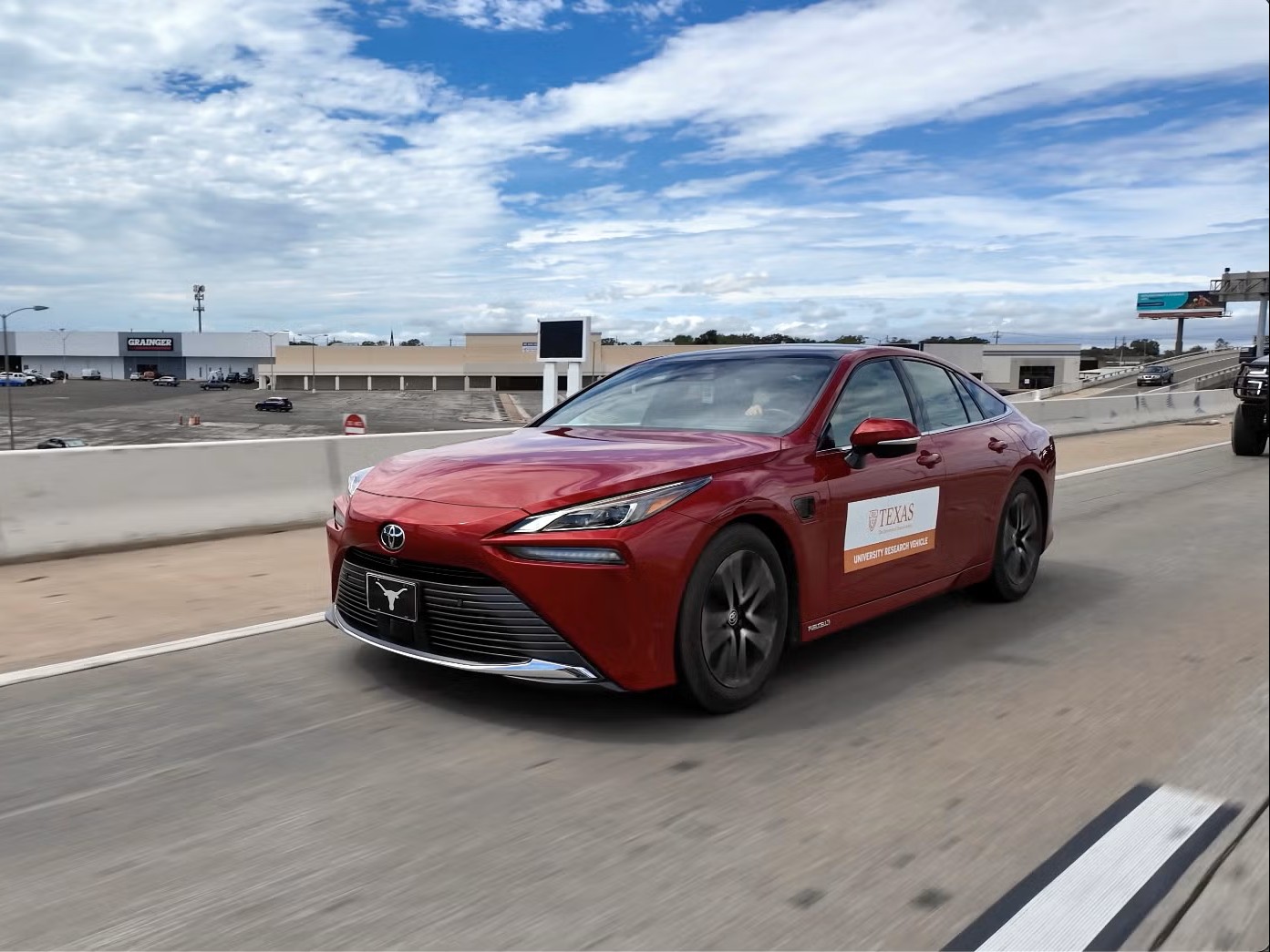 UT's hydrogen vehicle on the rode