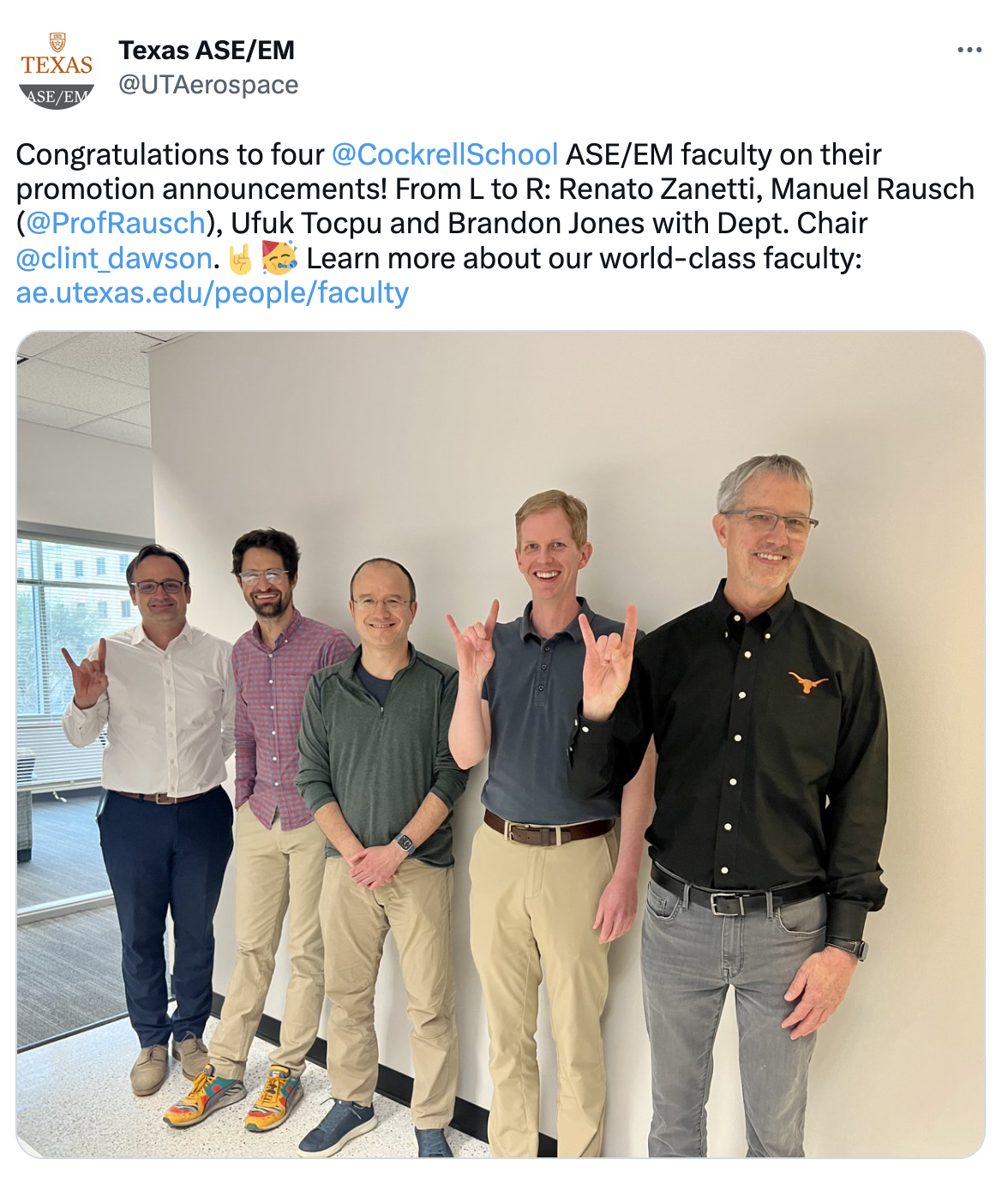 social media photo of faculty recently promoted